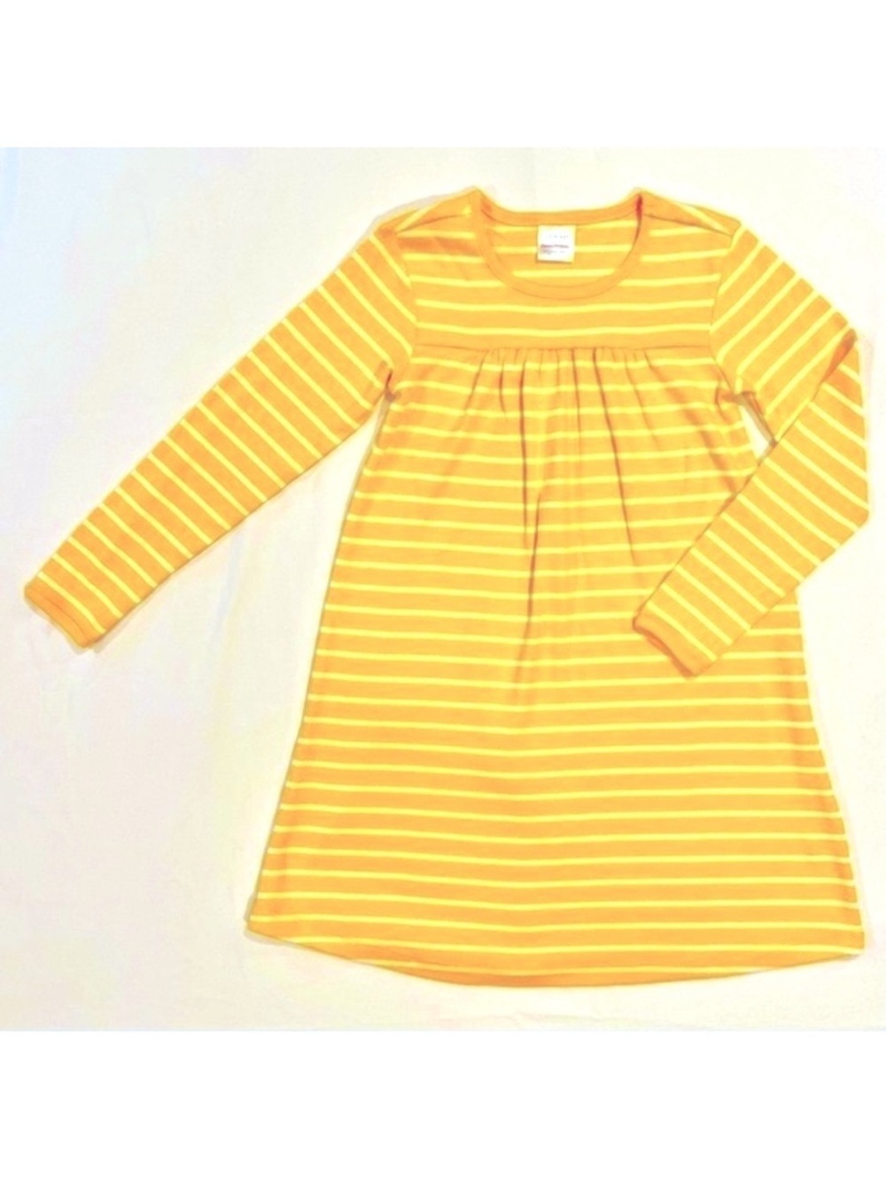 New Hanna Andersson Dress Girls 6-7 120 cm Stripes Yellow White Organic Spring